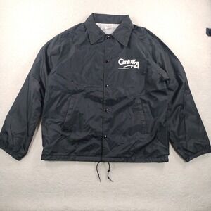 Vtg 90's Auburn Sportswear Coaches Jacket Men's Large Black Nylon Lined Snap USA